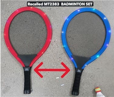 Recalled Misco Sports Badminton Toy Sets Red/Blue MT2383 — The Misco Sports Badminton Toy Sets violate the mandatory safety…