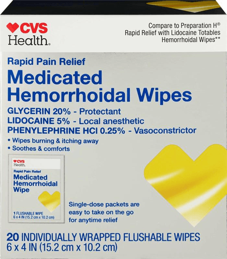Recalled CVS Health Medicated Hemorrhoidal Wipes — The recalled medicated wipes contain lidocaine, which must be in…
