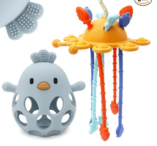 Recalled CuddleCubs Creations Baby Highchair Teething Toy Sets — The recalled teething toy sets contain a pull string…