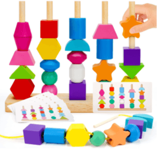 Recalled TooyBing Wooden Bead Stacking Toys — The recalled toys violate the small parts ban because they are intended for…